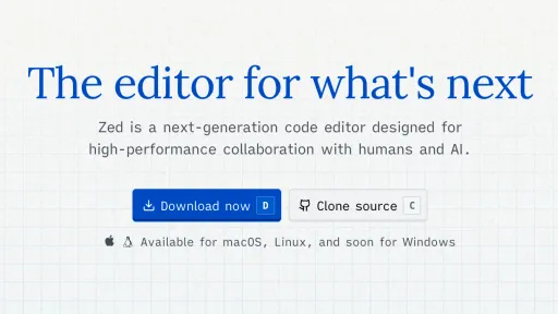 Screenshot Website zed.dev