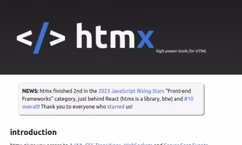 Screenshot htmx Website